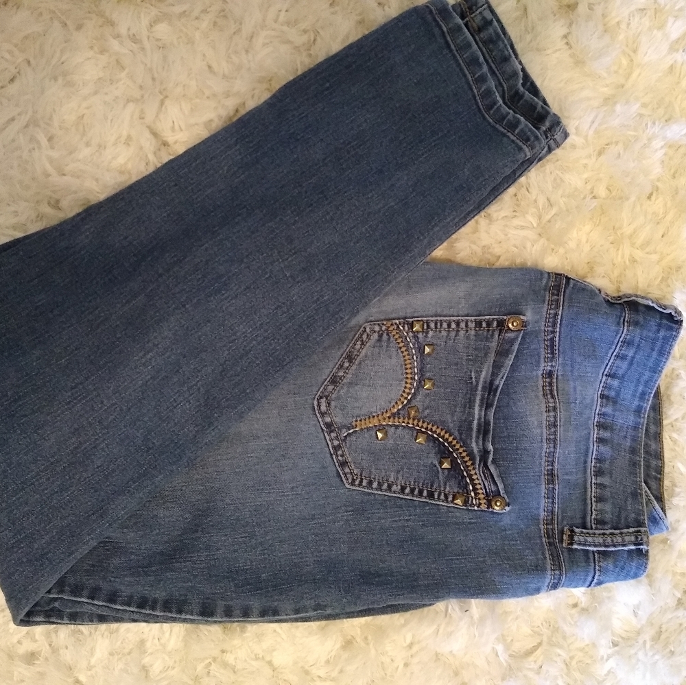 Studded blue jeans